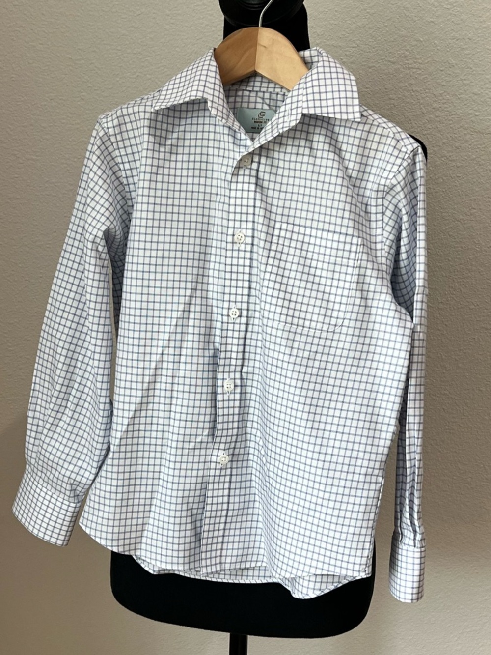 Class Club White and Blue Checked Button-Down Shirt